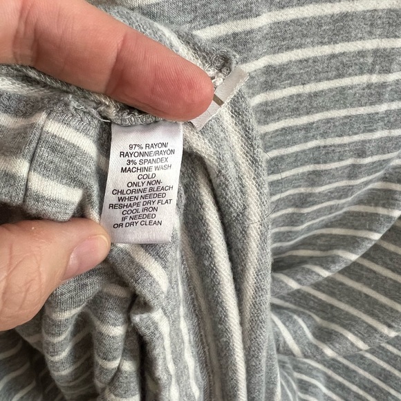 Lou and Grey Signature Soft Gray and White Striped Dress, size Medium - Picture 6 of 7